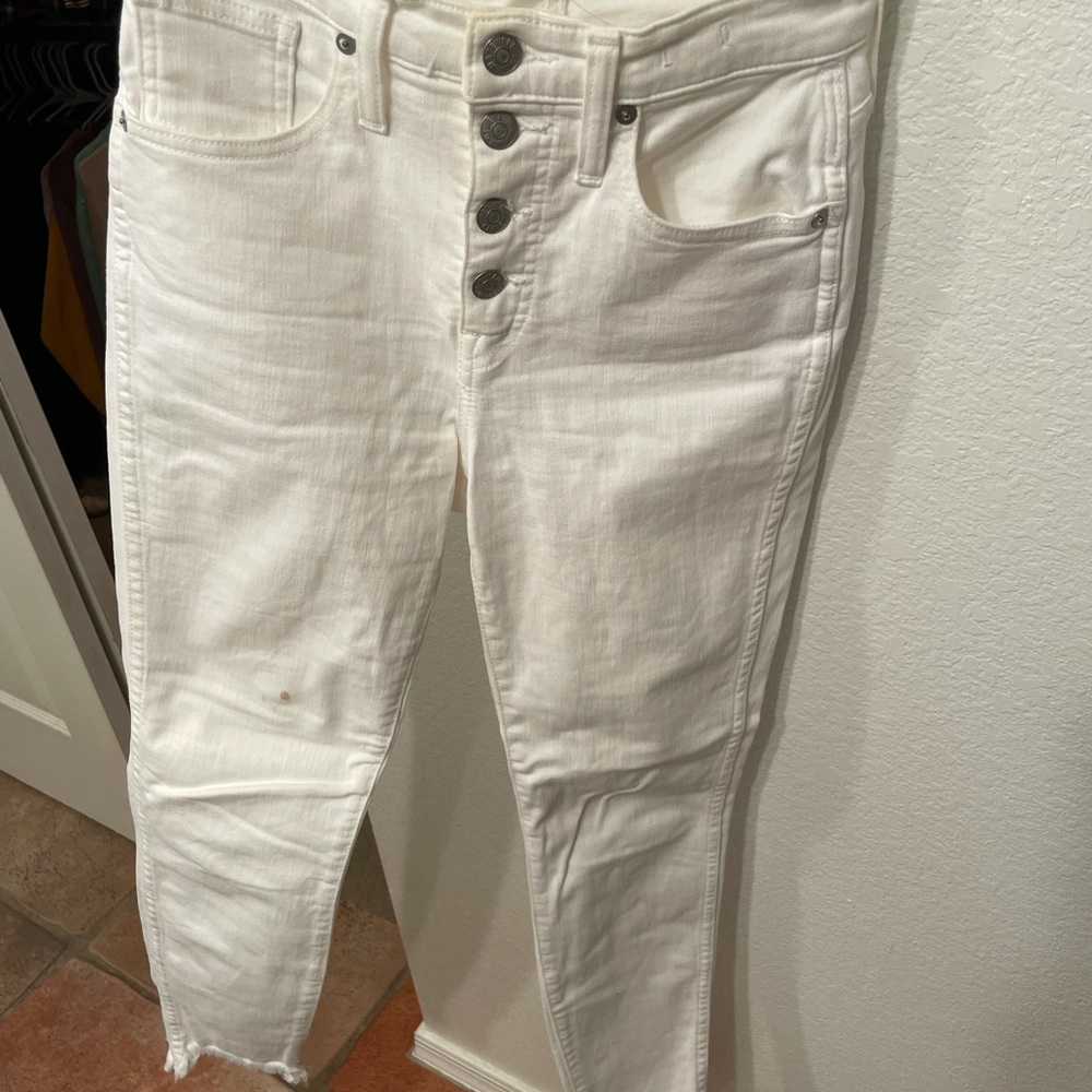 Madewell 10” high-rise skinny white jeans size 25